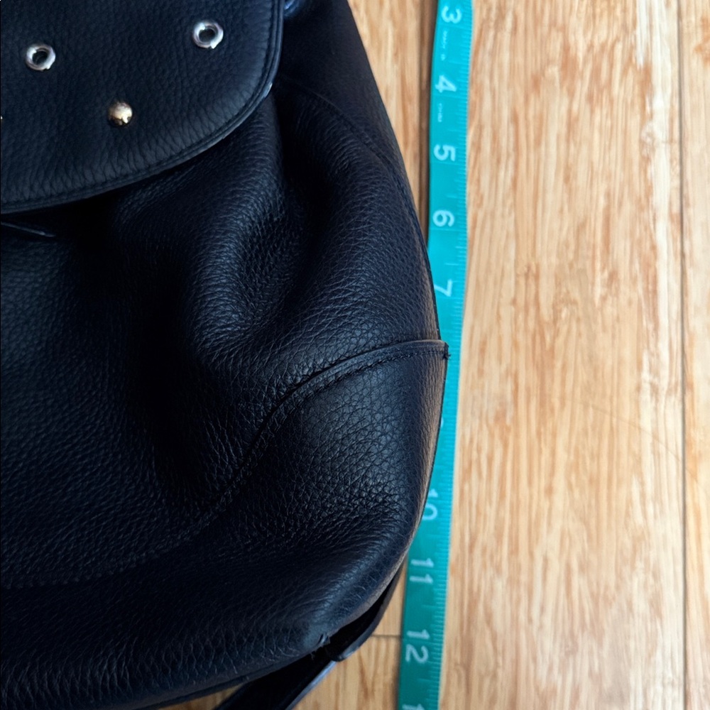 Coach Black Pebbled Leather Backpack with Gold Accents - Picture 7 of 10